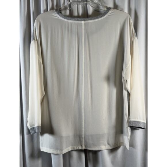 Ann Taylor LOFT Hi-Lo Media Sweatshirt, Gray & Ivory, Sz: S, 73-71 - Picture 14 of 14